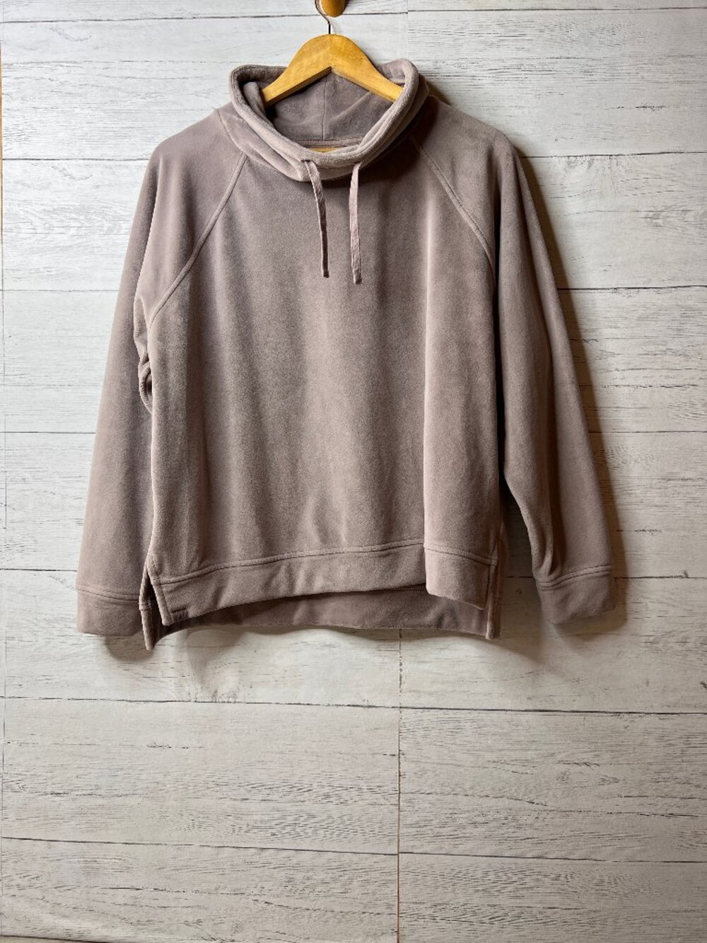 Barefoot Dreams Top Womens Size Large Maeve Luxechic Knit Funnel Neck Pullover